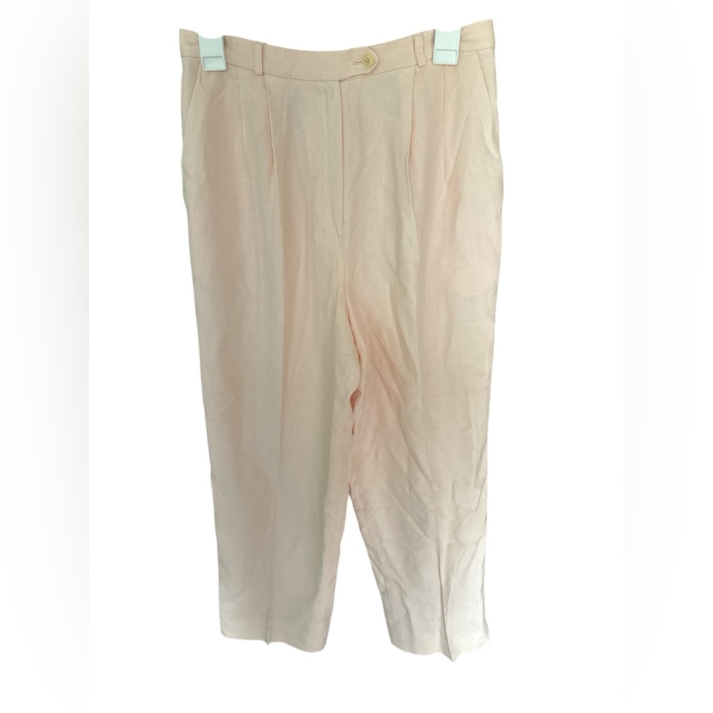 Talbots vintage high rise pleated cropped straight leg trousers